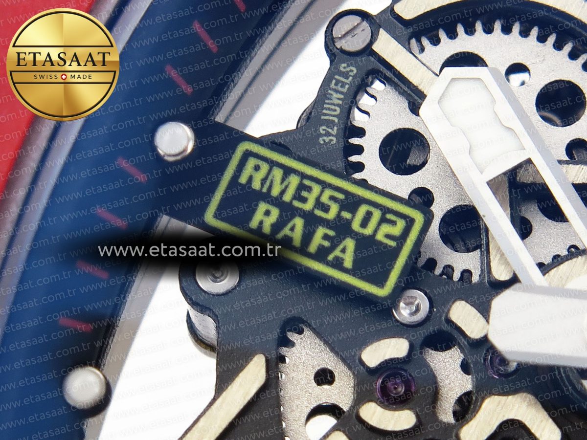 Richard Mille RM035 Red Carbon Skeleton Dial on White RMUL2 - Görsel 13