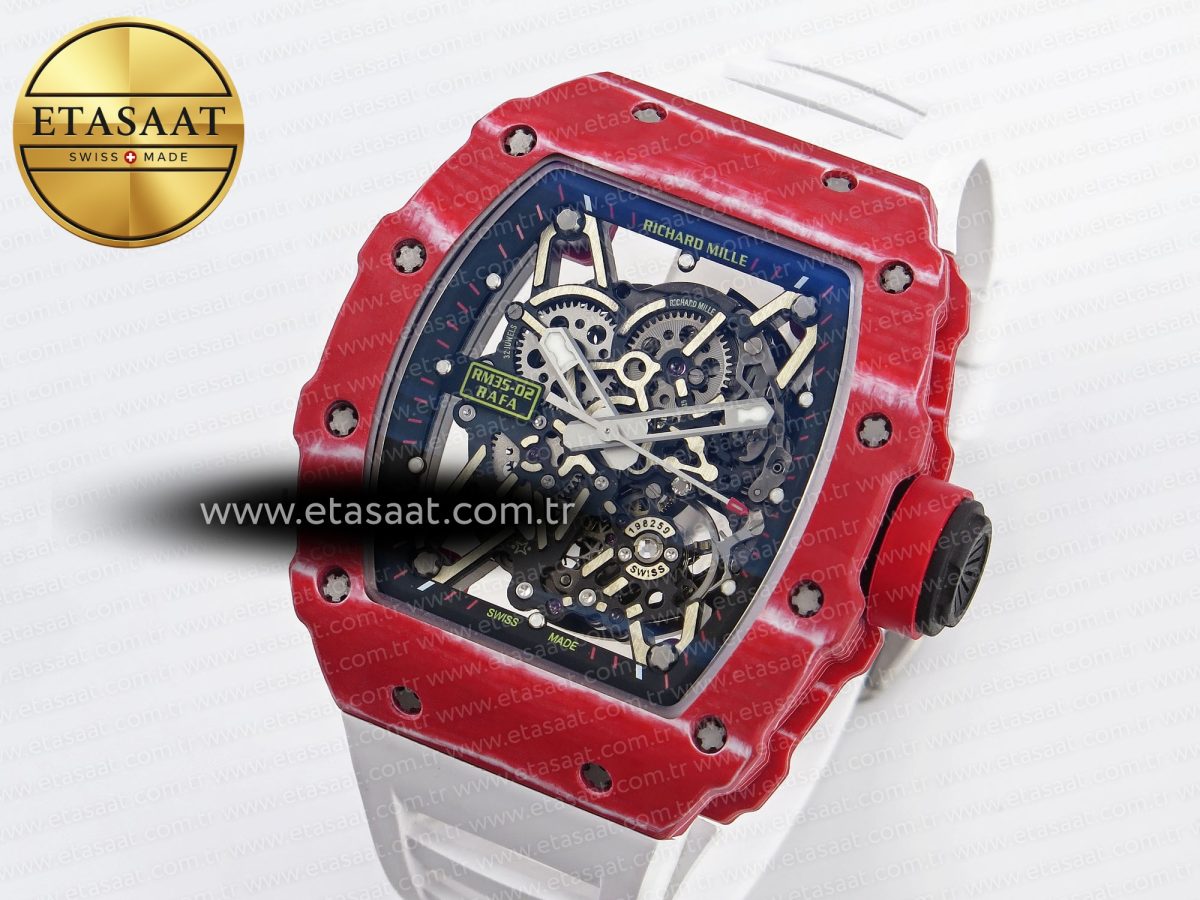 Richard Mille RM035 Red Carbon Skeleton Dial on White RMUL2 - Görsel 2