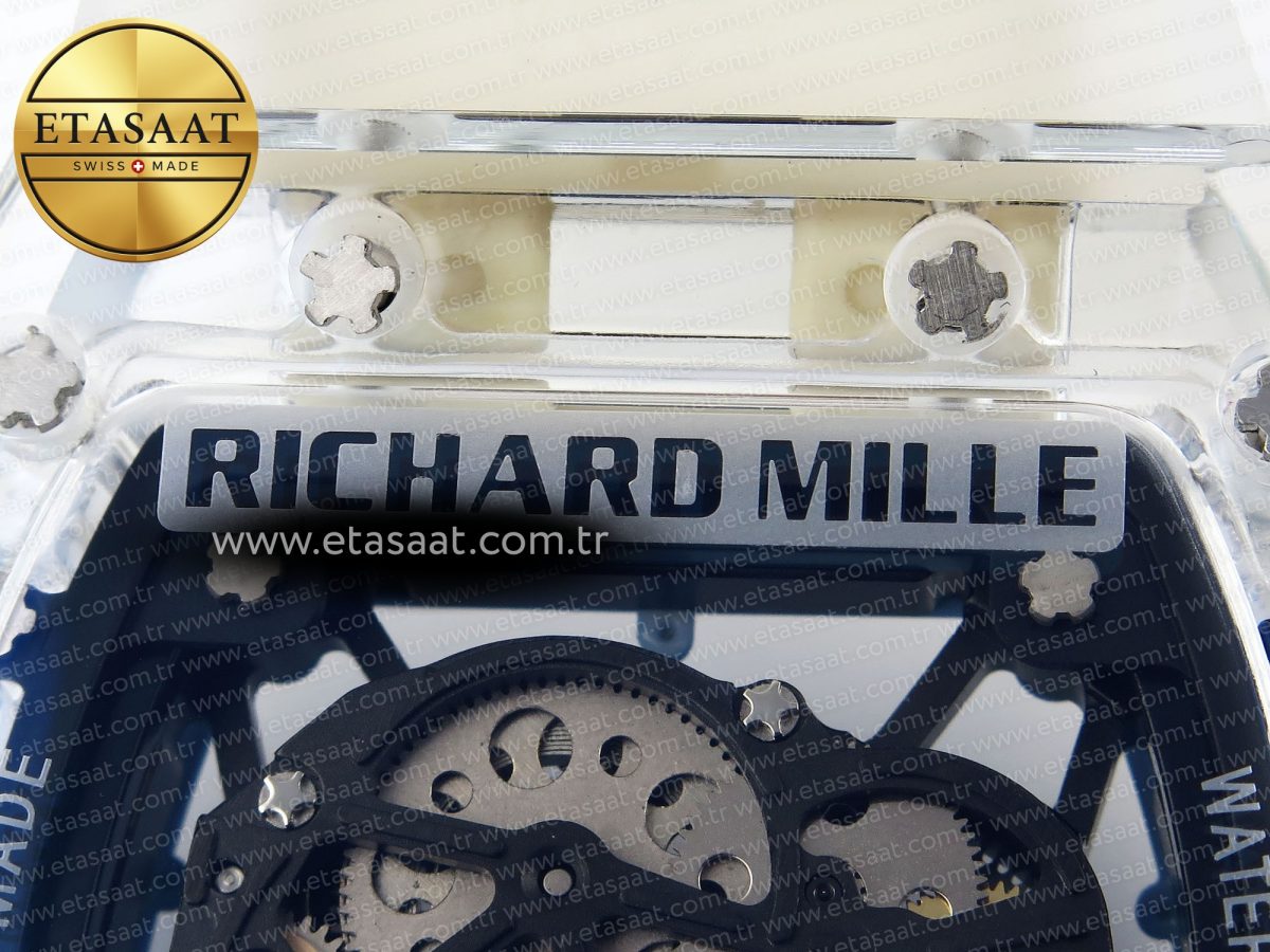 Richard Mille RM035 SKELETON BLUE DIAL ON TRANSLUCENT RUBBER RMUL2 - Görsel 18