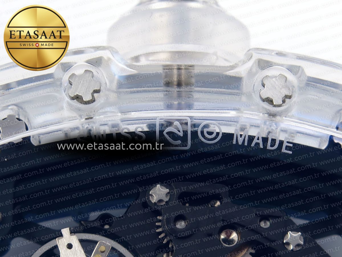 Richard Mille RM035 SKELETON BLUE DIAL ON TRANSLUCENT RUBBER RMUL2 - Görsel 19