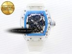 Richard Mille RM035 SKELETON BLUE DIAL ON TRANSLUCENT RUBBER RMUL2 - Görsel 3