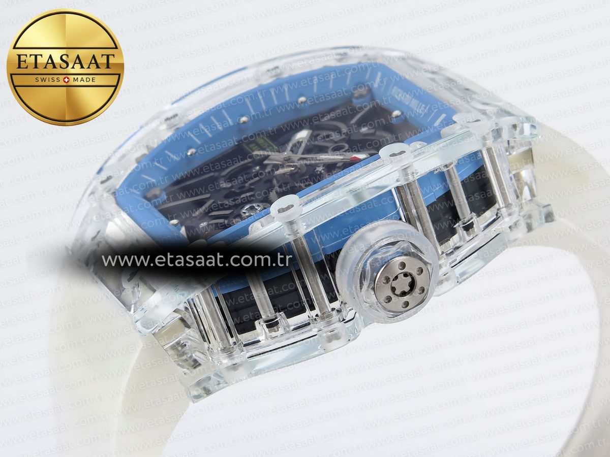 Richard Mille RM035 SKELETON BLUE DIAL ON TRANSLUCENT RUBBER RMUL2 - Görsel 8