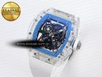 Richard Mille RM035 SKELETON BLUE DIAL ON WHITE RUBBER RMUL2