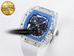 Richard Mille RM035 SKELETON BLUE DIAL ON WHITE RUBBER RMUL2