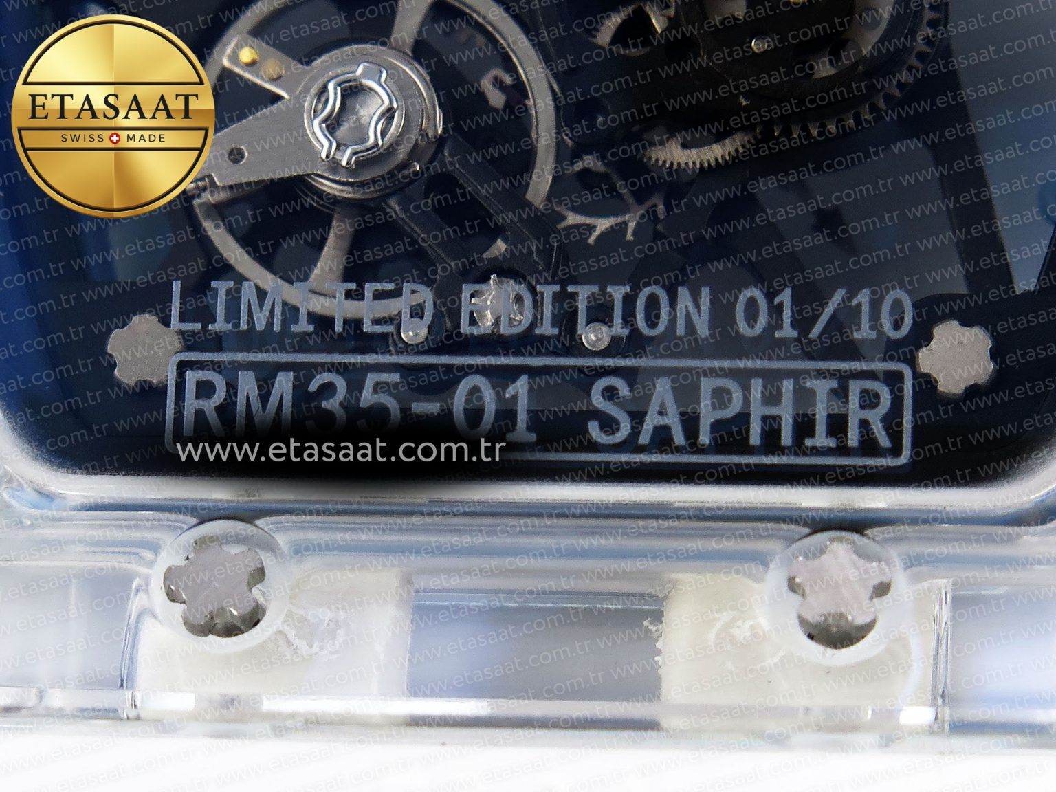 Richard Mille RM035 SKELETON BLUE DIAL ON WHITE RUBBER RMUL2 - Görsel 21