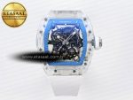 Richard Mille RM035 SKELETON BLUE DIAL ON WHITE RUBBER RMUL2 - Görsel 3