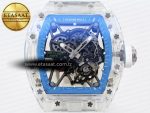 Richard Mille RM035 SKELETON BLUE DIAL ON WHITE RUBBER RMUL2 - Görsel 4