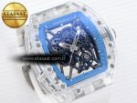 Richard Mille RM035 SKELETON BLUE DIAL ON WHITE RUBBER RMUL2 - Görsel 5