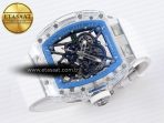 Richard Mille RM035 SKELETON BLUE DIAL ON WHITE RUBBER RMUL2 - Görsel 6