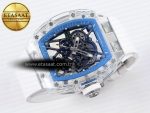 Richard Mille RM035 SKELETON BLUE DIAL ON WHITE RUBBER RMUL2 - Görsel 6