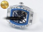 Richard Mille RM035 SKELETON BLUE DIAL ON WHITE RUBBER RMUL2 - Görsel 7