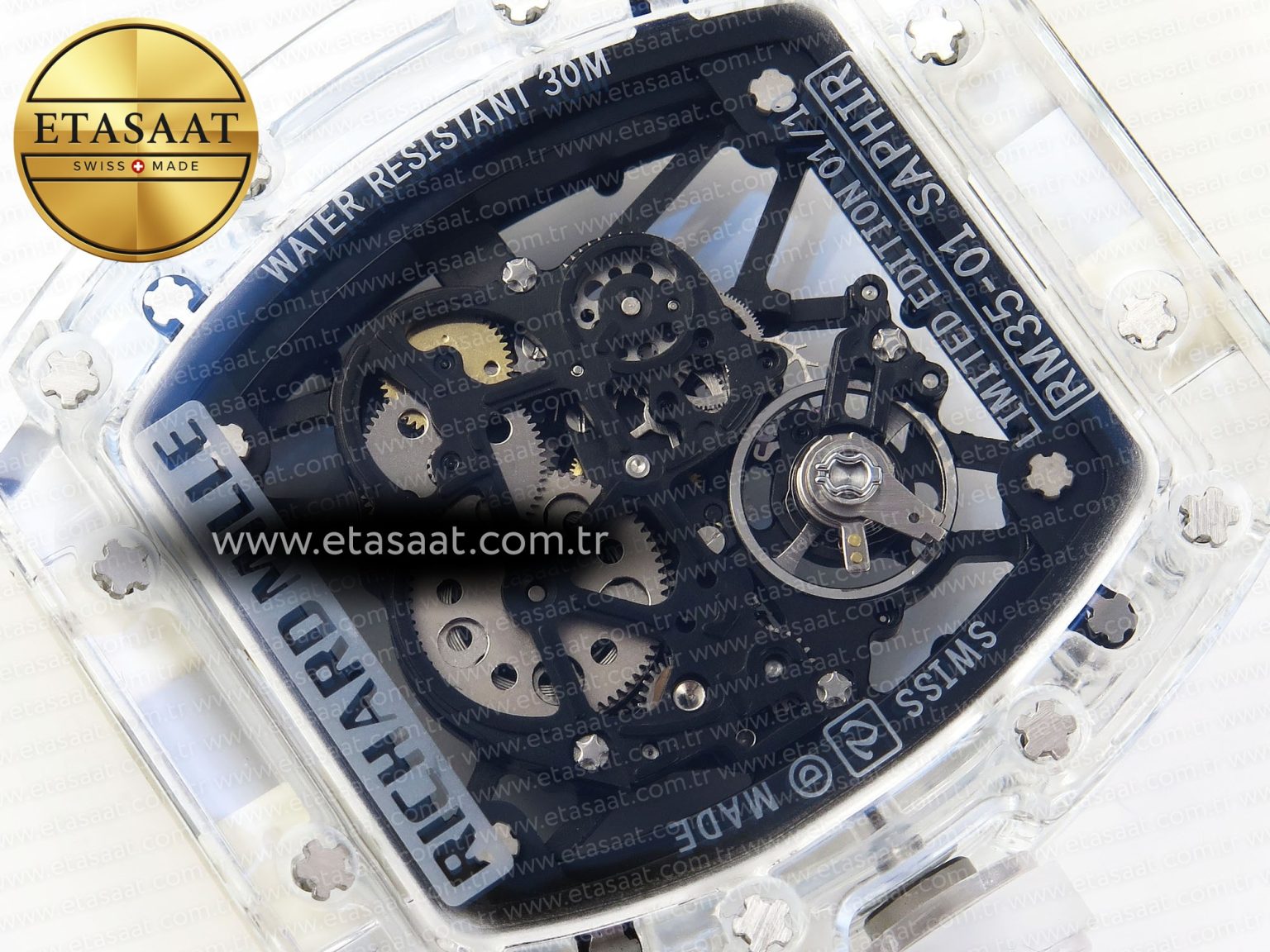 Richard Mille RM035 SKELETON DIAL ON TRANSLUCENT RUBBER RMUL2 - Görsel 17