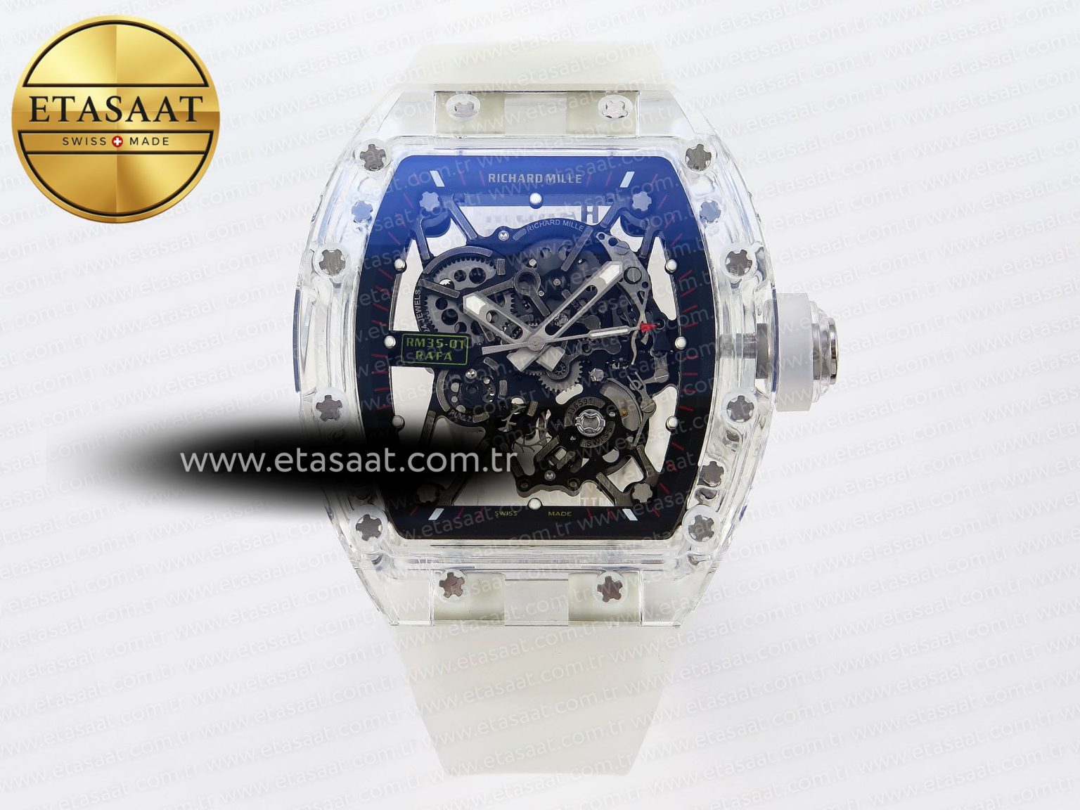 Richard Mille RM035 SKELETON DIAL ON TRANSLUCENT RUBBER RMUL2 - Görsel 3