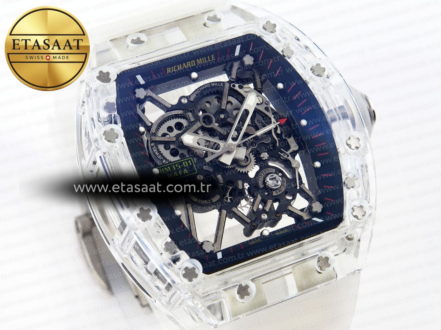 Richard Mille RM035 SKELETON DIAL ON TRANSLUCENT RUBBER RMUL2 - Görsel 5