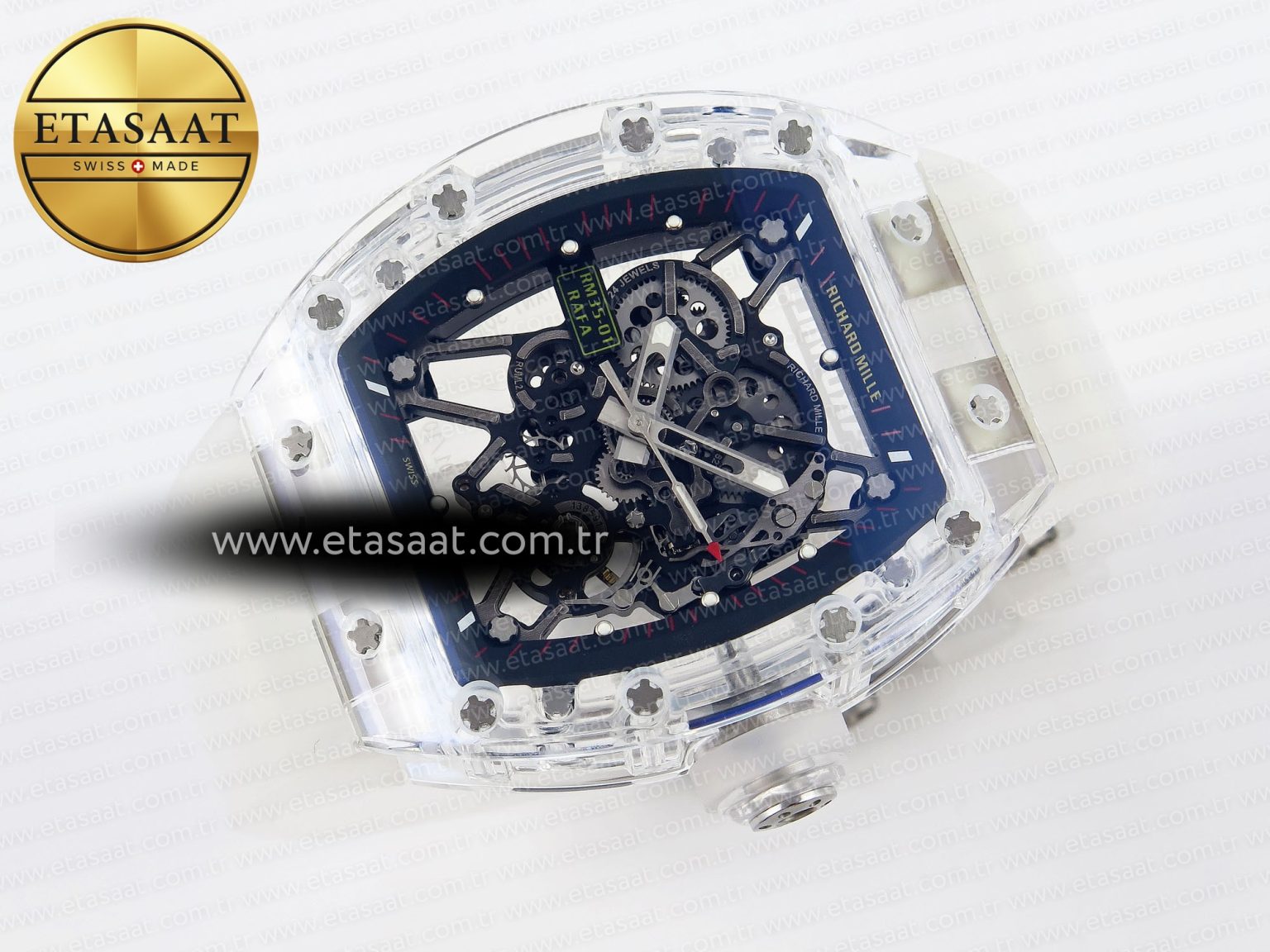 Richard Mille RM035 SKELETON DIAL ON TRANSLUCENT RUBBER RMUL2 - Görsel 6