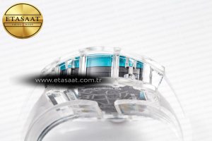 RM055 Transparent SONIC Best Edition Skeleton Blue Dial on White Nylon Strap Clone RMUL2 - Görsel 12
