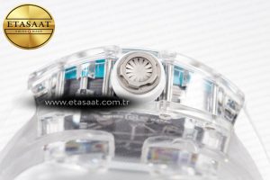 RM055 Transparent SONIC Best Edition Skeleton Blue Dial on White Nylon Strap Clone RMUL2 - Görsel 13