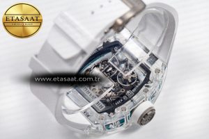 RM055 Transparent SONIC Best Edition Skeleton Blue Dial on White Nylon Strap Clone RMUL2 - Görsel 14