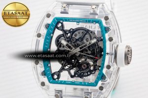 RM055 Transparent SONIC Best Edition Skeleton Blue Dial on White Nylon Strap Clone RMUL2 - Görsel 4