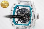 RM055 Transparent SONIC Best Edition Skeleton Blue Dial on White Nylon Strap Clone RMUL2 - Görsel 4