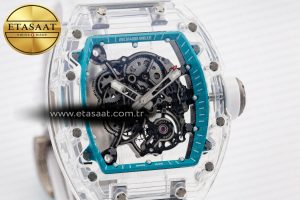 RM055 Transparent SONIC Best Edition Skeleton Blue Dial on White Nylon Strap Clone RMUL2 - Görsel 6