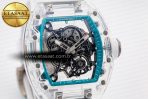 RM055 Transparent SONIC Best Edition Skeleton Blue Dial on White Nylon Strap Clone RMUL2 - Görsel 6