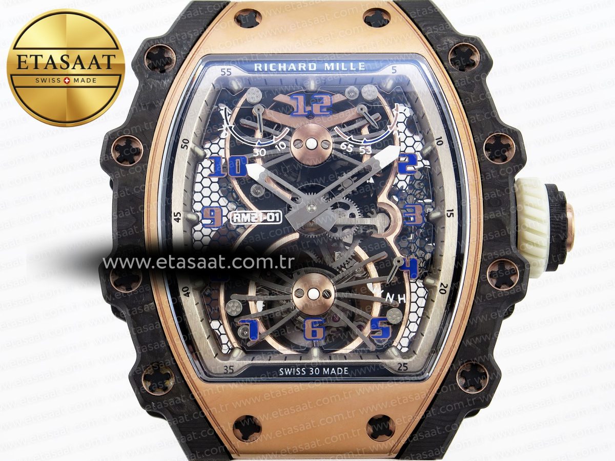 Richard Mille RM21-01 RG Skeleton Dial on White - Görsel 4