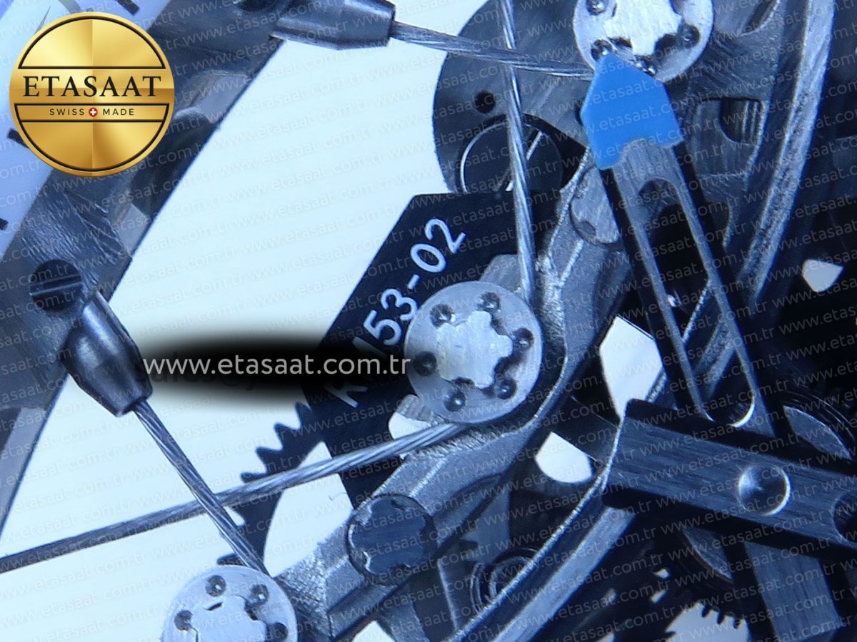 RM53-02 BLUE TRANSPARENT TOURBILLON RMF BEST EDITION SKELETON DIAL ON WHITE RUBBER STRAP V2 - Görsel 12