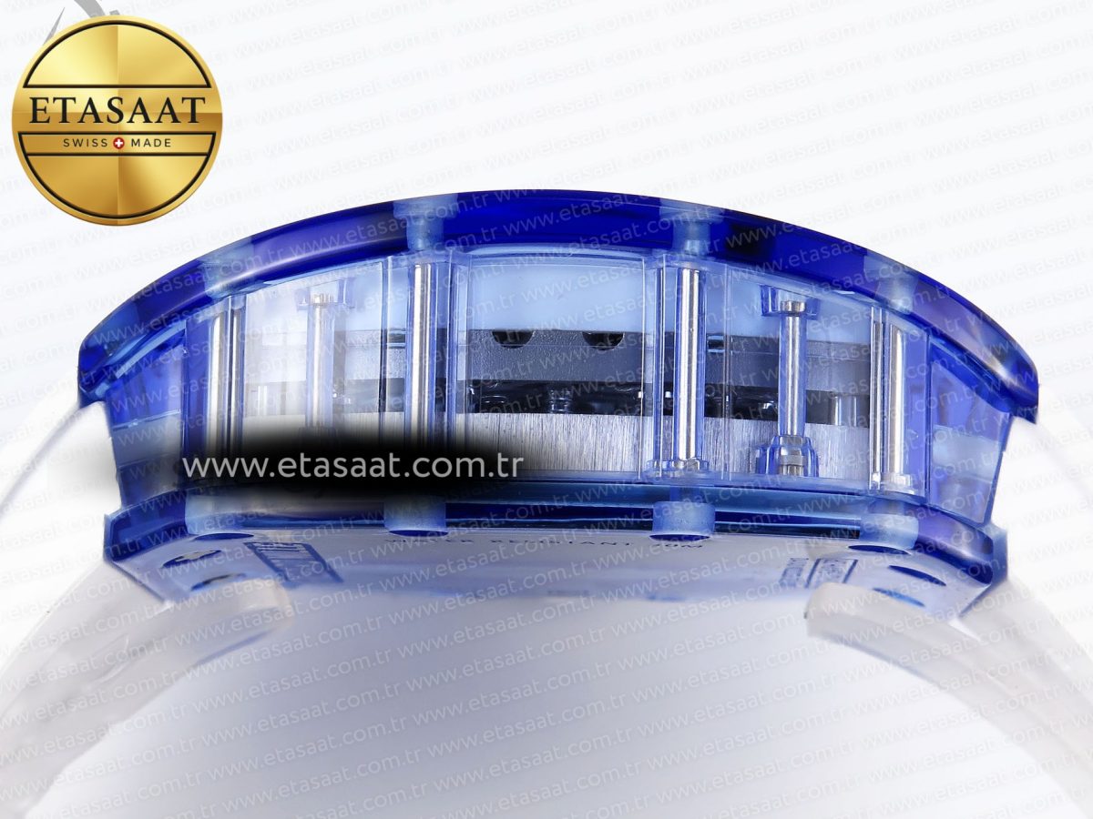 RM53-02 BLUE TRANSPARENT TOURBILLON RMF BEST EDITION SKELETON DIAL ON WHITE RUBBER STRAP V2 - Görsel 13