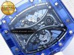 RM53-02 BLUE TRANSPARENT TOURBILLON RMF BEST EDITION SKELETON DIAL ON WHITE RUBBER STRAP V2 - Görsel 17