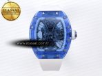 RM53-02 BLUE TRANSPARENT TOURBILLON RMF BEST EDITION SKELETON DIAL ON WHITE RUBBER STRAP V2 - Görsel 3
