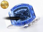 RM53-02 BLUE TRANSPARENT TOURBILLON RMF BEST EDITION SKELETON DIAL ON WHITE RUBBER STRAP V2 - Görsel 7