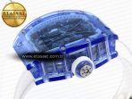 RM53-02 BLUE TRANSPARENT TOURBILLON RMF BEST EDITION SKELETON DIAL ON WHITE RUBBER STRAP V2 - Görsel 8