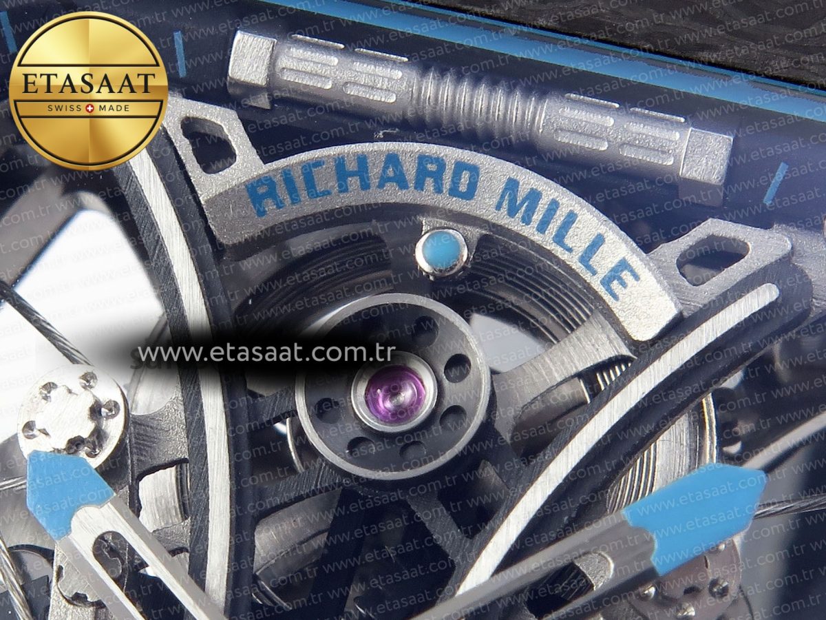 RM53-02 TOURBILLON CARBON RMF BEST EDITION SKELETON DIAL ON BLUE NYLON STRAP - Görsel 10