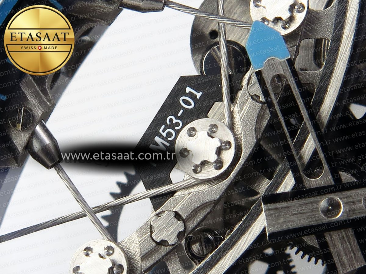 RM53-02 TOURBILLON CARBON RMF BEST EDITION SKELETON DIAL ON BLUE NYLON STRAP - Görsel 12