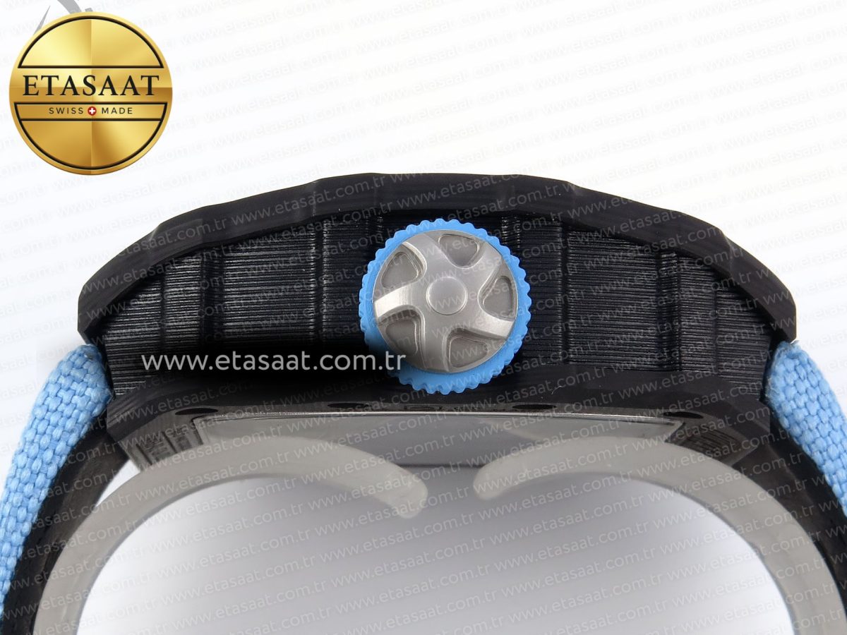 RM53-02 TOURBILLON CARBON RMF BEST EDITION SKELETON DIAL ON BLUE NYLON STRAP - Görsel 14