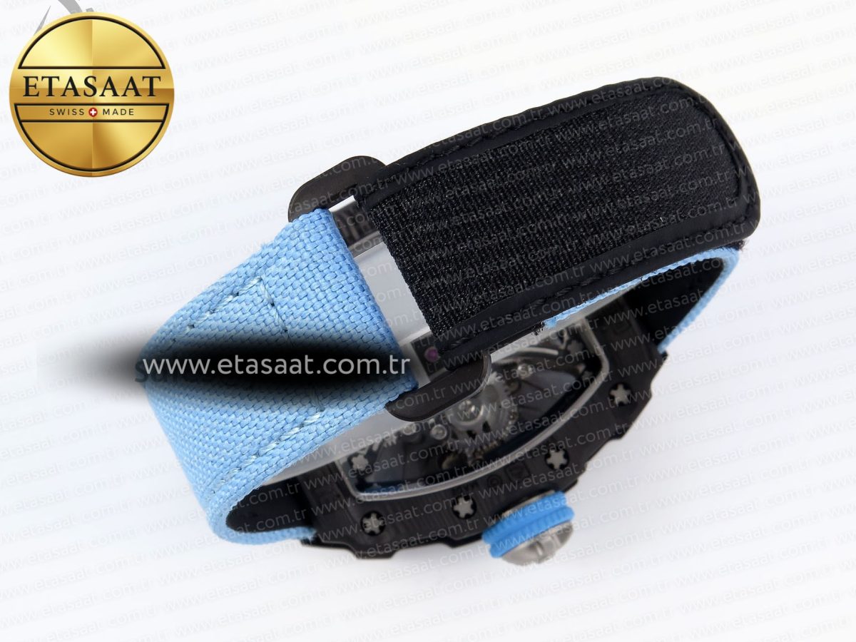 RM53-02 TOURBILLON CARBON RMF BEST EDITION SKELETON DIAL ON BLUE NYLON STRAP - Görsel 15