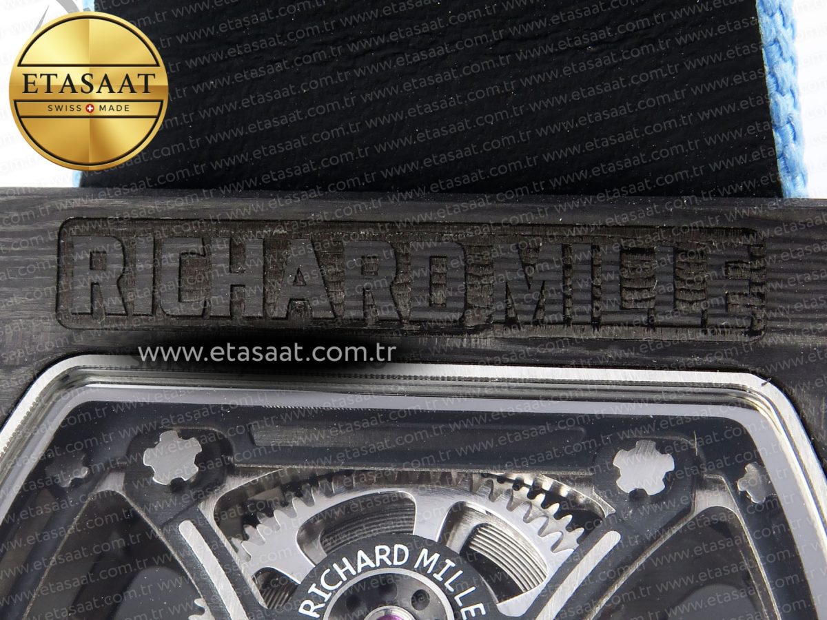 RM53-02 TOURBILLON CARBON RMF BEST EDITION SKELETON DIAL ON BLUE NYLON STRAP - Görsel 18