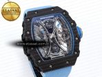 RM53-02 TOURBILLON CARBON RMF BEST EDITION SKELETON DIAL ON BLUE NYLON STRAP - Görsel 5