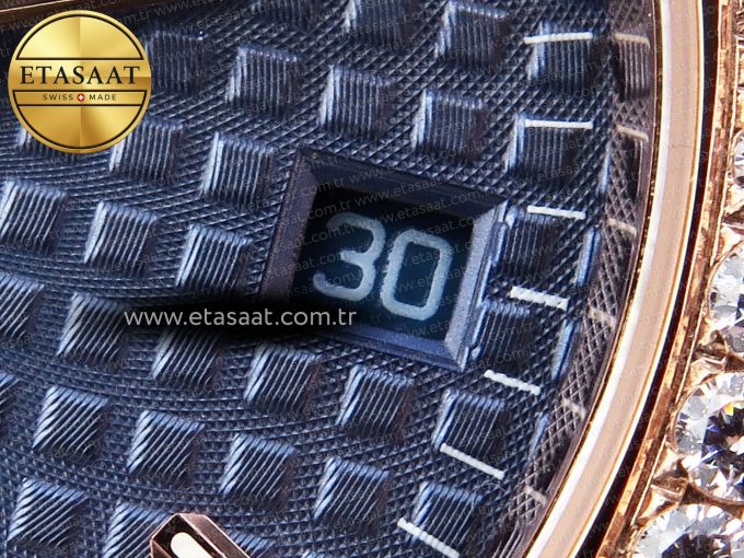 Royal Oak 33mm RG 8F 1:1 Best Edition Blue Dial Diamonds Bezel on RG Bracelet Swiss Quartz - Görsel 11