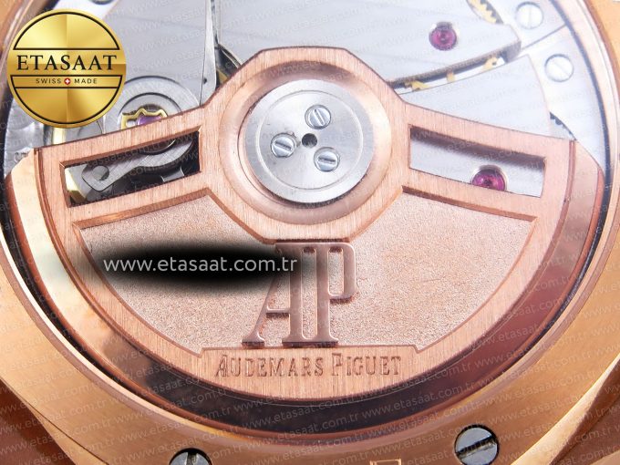 Royal Oak 33mm RG 8F 1:1 Best Edition Blue Dial Diamonds Bezel on RG Bracelet Swiss Quartz - Görsel 18