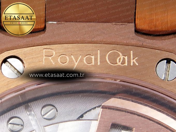 Royal Oak 33mm RG 8F 1:1 Best Edition Blue Dial Diamonds Bezel on RG Bracelet Swiss Quartz - Görsel 21