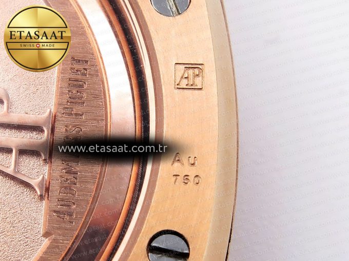 Royal Oak 33mm RG 8F 1:1 Best Edition Blue Dial Diamonds Bezel on RG Bracelet Swiss Quartz - Görsel 24