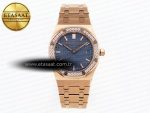 Royal Oak 33mm RG 8F 1:1 Best Edition Blue Dial Diamonds Bezel on RG Bracelet Swiss Quartz - Görsel 3