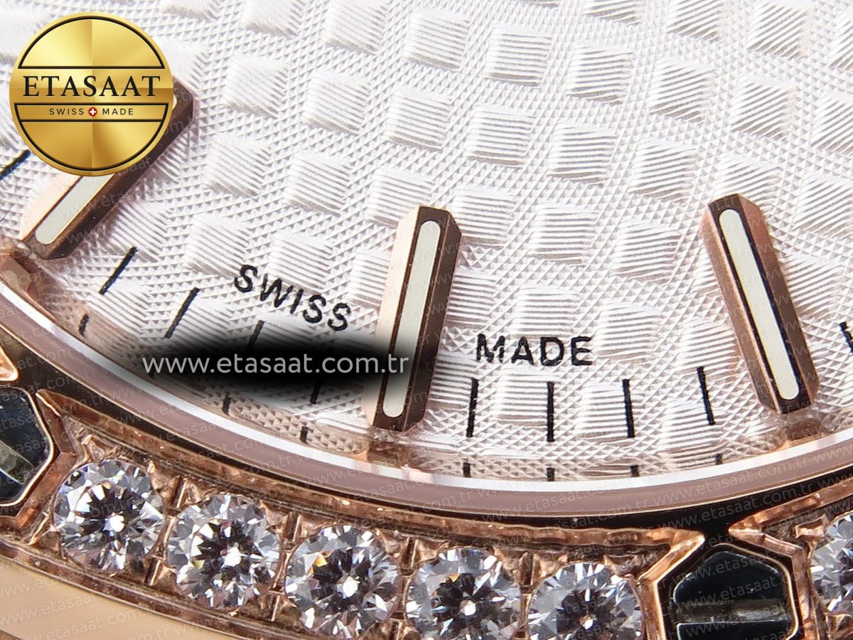 Audemars Piguet White Dial Diamonds Swiss Quartz - Görsel 12