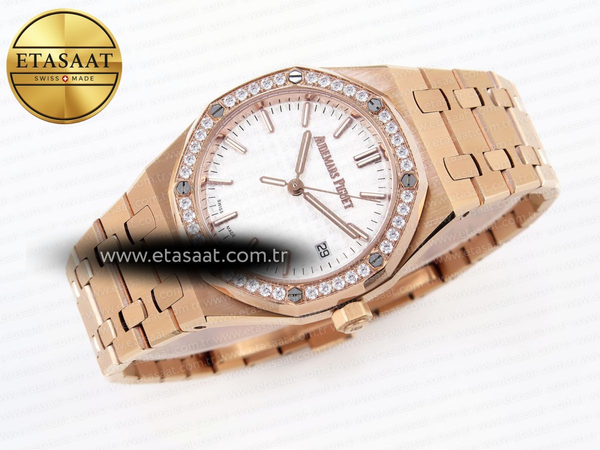 Audemars Piguet White Dial Diamonds Swiss Quartz - Görsel 7