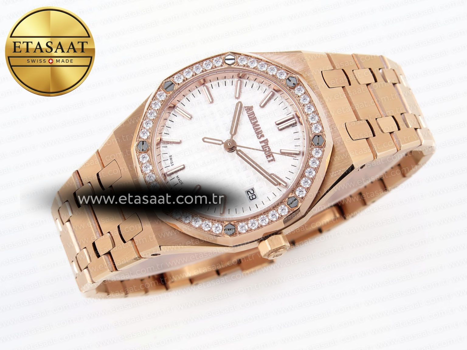 Audemars Piguet White Dial Diamonds Swiss Quartz - Görsel 7