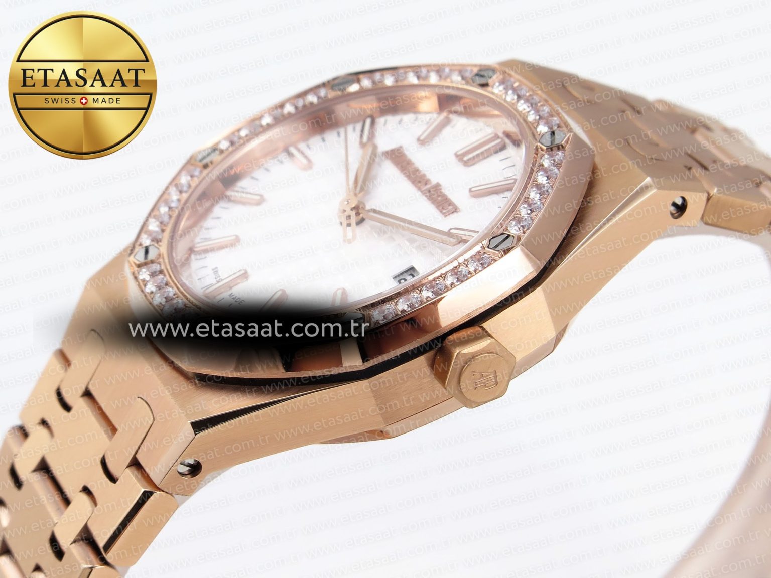 Audemars Piguet White Dial Diamonds Swiss Quartz - Görsel 8