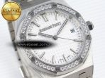 Audemars Piguet WHITE DIAL DIAMONDS BEZEL ON SS A5800 - Görsel 5