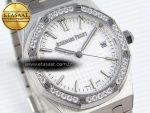Audemars Piguet WHITE DIAL DIAMONDS BEZEL ON SS A5800 - Görsel 5